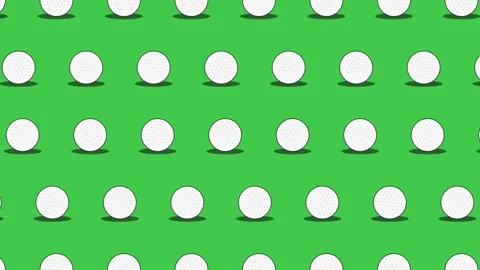 Golf balls seamless loop pattern on a green background Stock Footage 174306928
