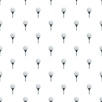 Golf balls on tees seamless pattern background Illustrazione stock