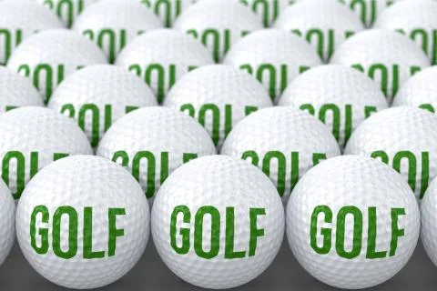 Golf Balls with Text "Golf" Stock Illustration