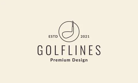 Golf bat lines logo vector icon illustration design Stock Illustration