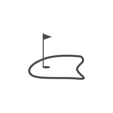 A golf bowl with a flag icon. Elements of web icon. Premium quality graphic Illustrazione stock