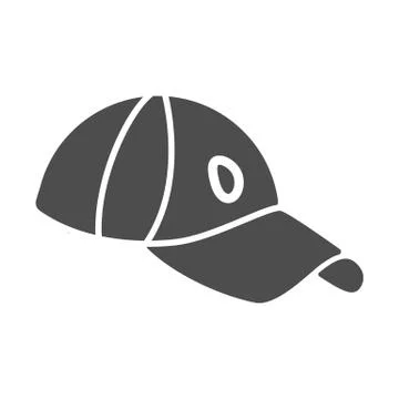 Golf cap solid icon, clothing concept, cap sign on white background, sport hat 스톡 일러스트