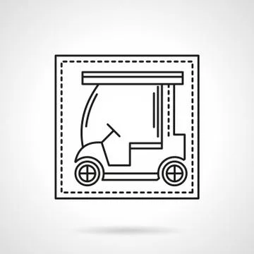 Golf car flat line vector icon Stock Illustration