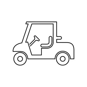 Golf car icon simple flat vector illustration Stock Illustration