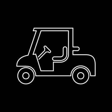 Golf car icon simple flat vector illustration Stock Illustration