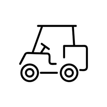 Golf car icon vector. Isolated contour symbol illustration 스톡 일러스트