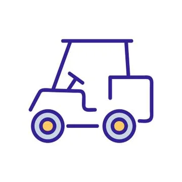 Golf car icon vector. Isolated contour symbol illustration Stock Illustration