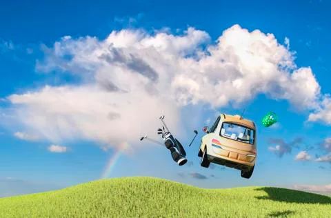 Golf car Stock Illustration