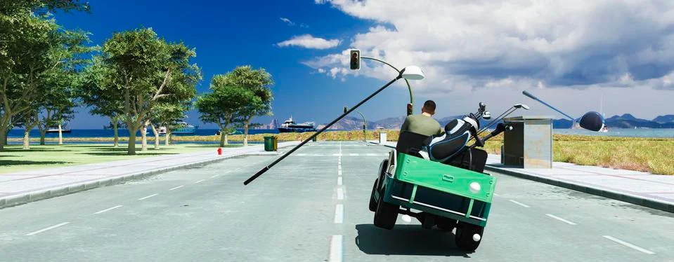 Golf car Stock Illustration