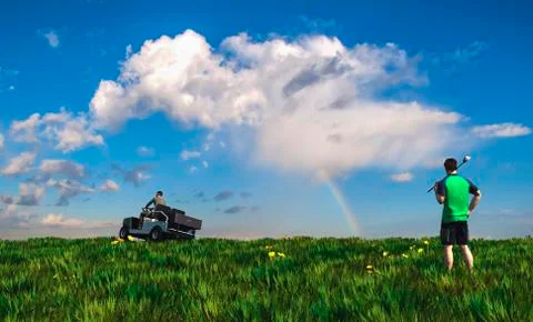 Golf car Stock Illustration