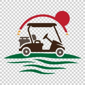 Golf cart with flag Stock Illustration