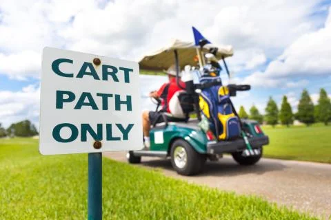 Golf cart path only Stock Photos
