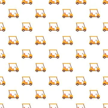 Golf cart pattern for leisure or sporting event background Stock Illustration