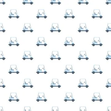 Golf cart seamless pattern illustrating hobby and transport Stock Illustration
