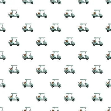 Golf cart seamless pattern illustrating sport recreation background Stock Illustration