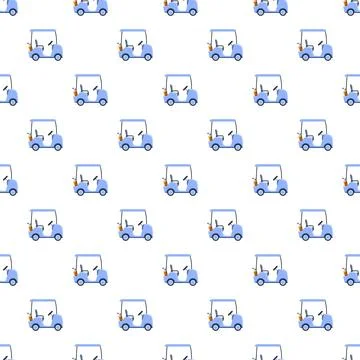 Golf cart seamless pattern for sport and recreation 스톡 일러스트
