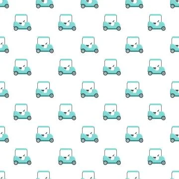 Golf cart vehicles seamless pattern for transportation background Stock Illustration