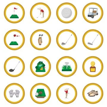 Golf cartoon icon circle Stock Illustration