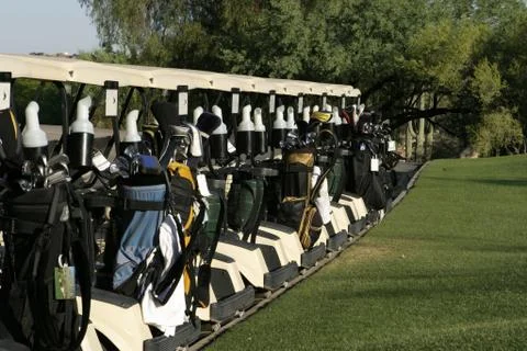 Golf carts ready Foto stock
