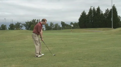 Golf chip shot Stock Footage 375047