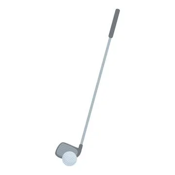 Golf club getting ready to hit ball on white background Stock Illustration