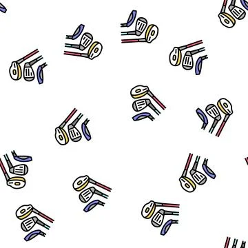 Golf clubs vector seamless pattern Stock Illustration