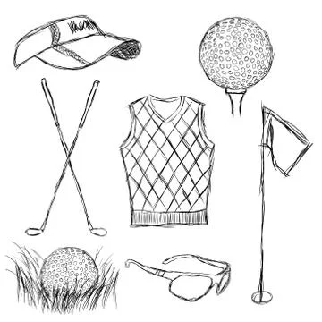 Golf collection Stock Illustration