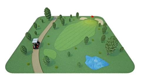 Golf course. 3d rendering Stock Illustration