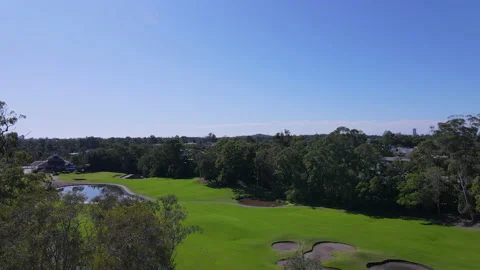 Golf Course 4K Drone Outlook Landscape Nature Video Stock Footage