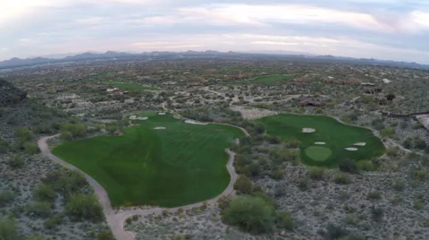 Golf Course Aerial 2 - Fly along the beautiful fairways Stock Footage 58233023