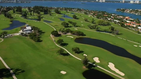 Golf Course Aerial Stock Footage