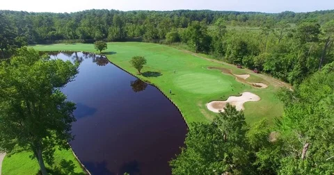 Golf Course Aerial Stock Footage 79212341