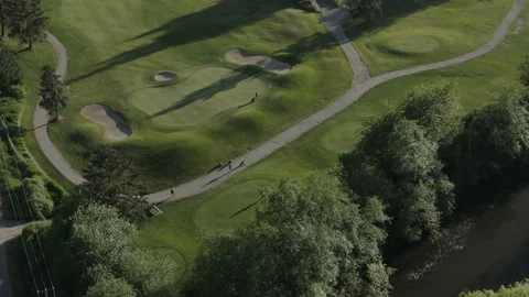 Golf Course aerial Stock Footage 154658730