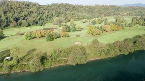Golf Course Aerial View Video stock 141710400