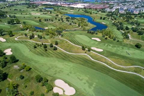 Golf Course Aerial View Stock Photos