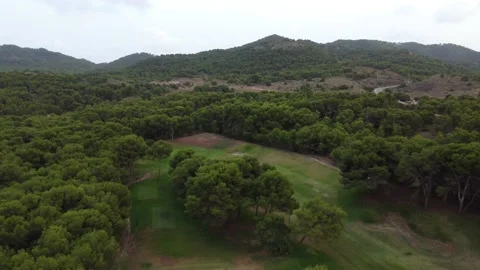 Golf course in the afternoon Stock Footage 158618919