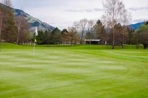 Golf course in Alps Stock Photos