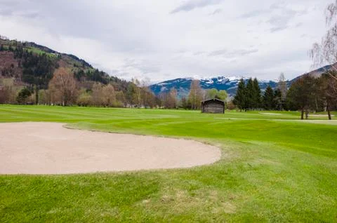 Golf course in Alps Stock Photos