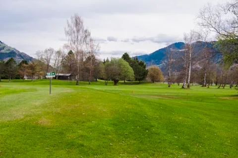 Golf course in Alps Stock Photos