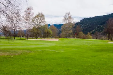 Golf course in Alps Stock Photos