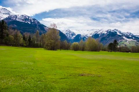 Golf course in Alps Stock Photos