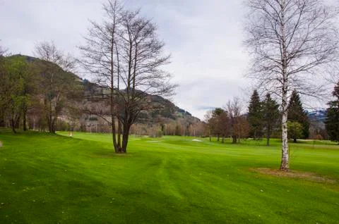 Golf course in Alps Stock Photos