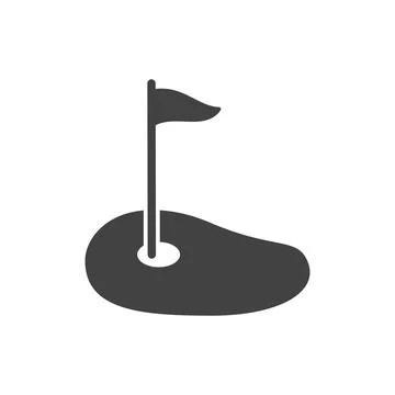 Golf course and flagstick icon design vector illustration Stock Illustration