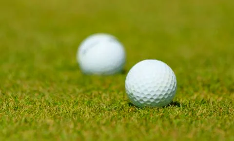 Golf course with balls Stock Photos