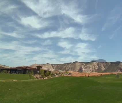 Golf course with beautiful clouds Stock Footage 21678360