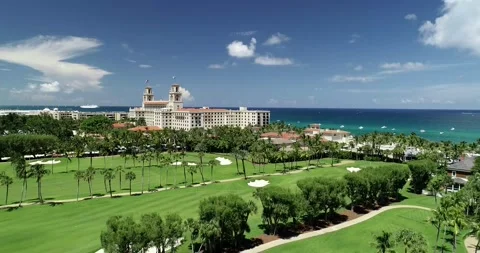 Golf Course at The Breakers Palm Beach Aerial Stock Footage 137057819