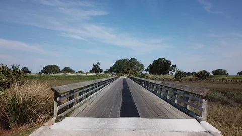 Golf course bridge Stock Footage 99985401