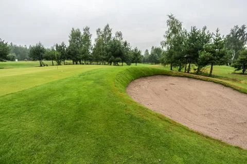 The Golf course bunker obstacle 스톡 사진