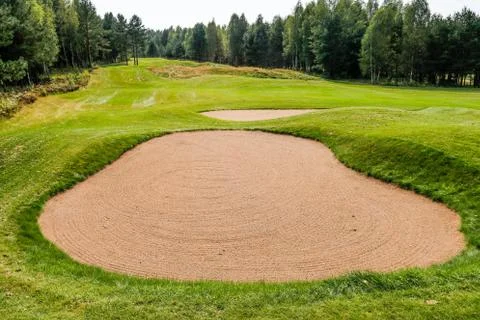 The Golf course bunker obstacle 스톡 사진