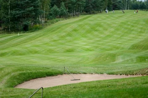 The Golf course bunker obstacle 스톡 사진